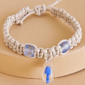 Blue Mushroom Hemp Bracelet, Blue/Tan, OS, NWT, For Bundles Only